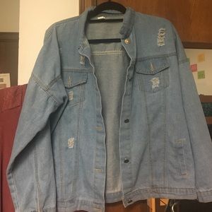 SOLD❌Oversized distressed denim jacket
